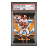 Gunnar Henderson PSA 10 2023 Topps Chrome Topps in Technicolor Gold Refractor Rookie RC #d/50 Card #TT19