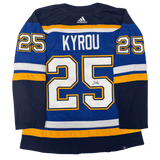 Jordan Kyrou St Louis Blues Autographed Adidas Home Jersey - JSA COA