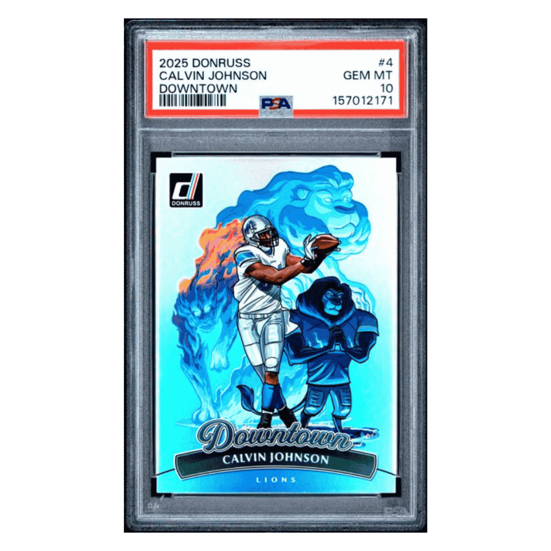 Calvin Johnson PSA 10 2025 Panini Donruss Downtown Card #4