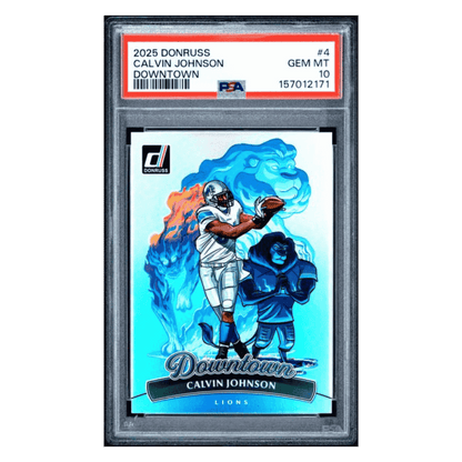 Calvin Johnson PSA 10 2025 Panini Donruss Downtown Card #4