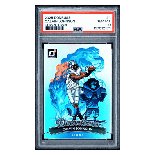 Calvin Johnson PSA 10 2025 Panini Donruss Downtown Card #4