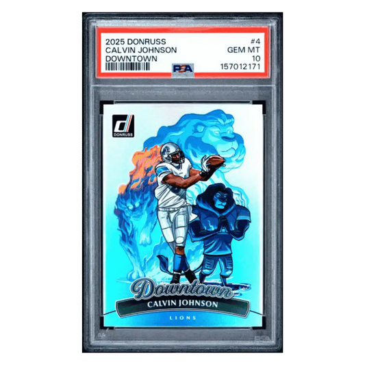 Calvin Johnson PSA 10 2025 Panini Donruss Downtown Card #4