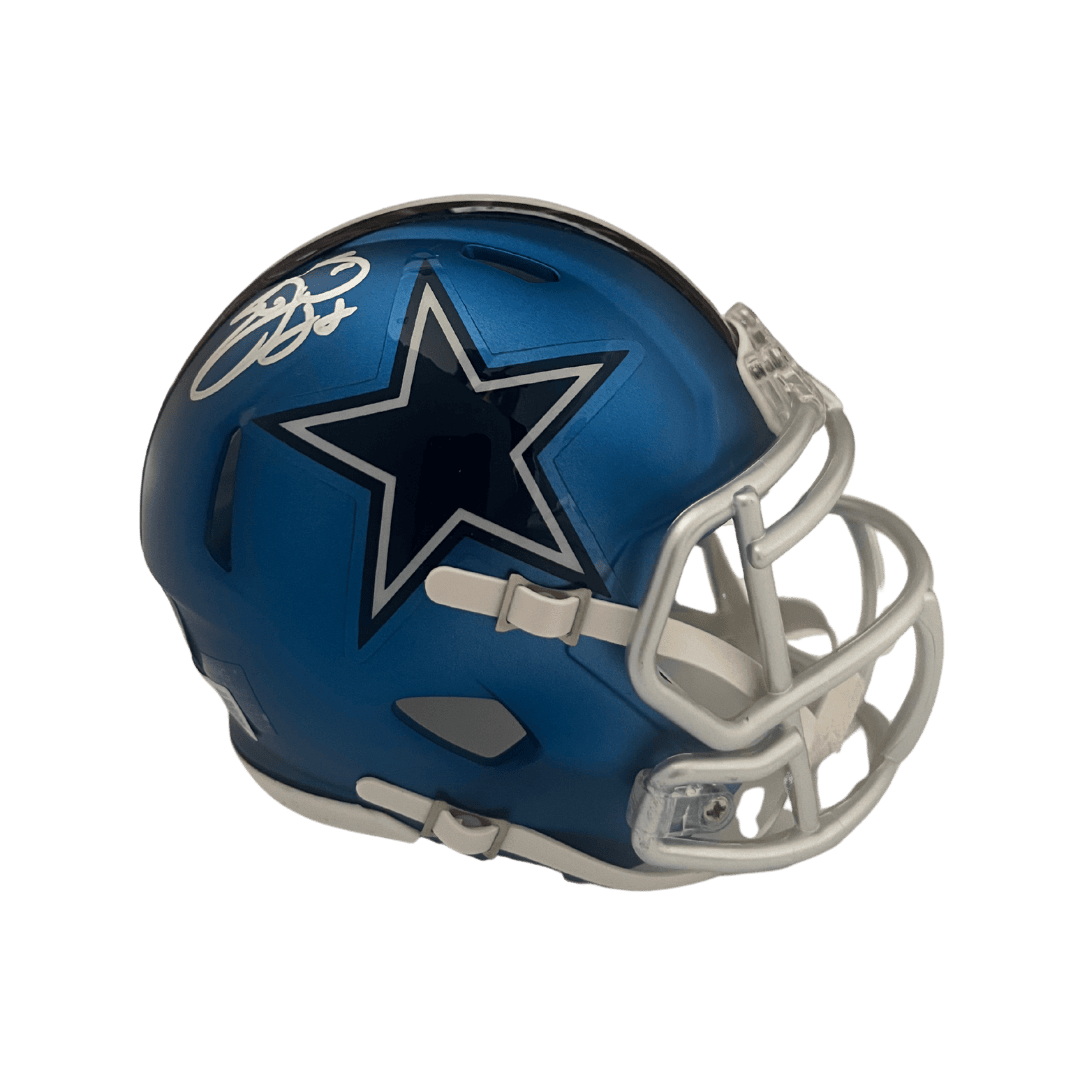 Emmitt Smith Dallas Cowboys Autographed Blaze Mini Speed Replica Helmet - Beckett COA