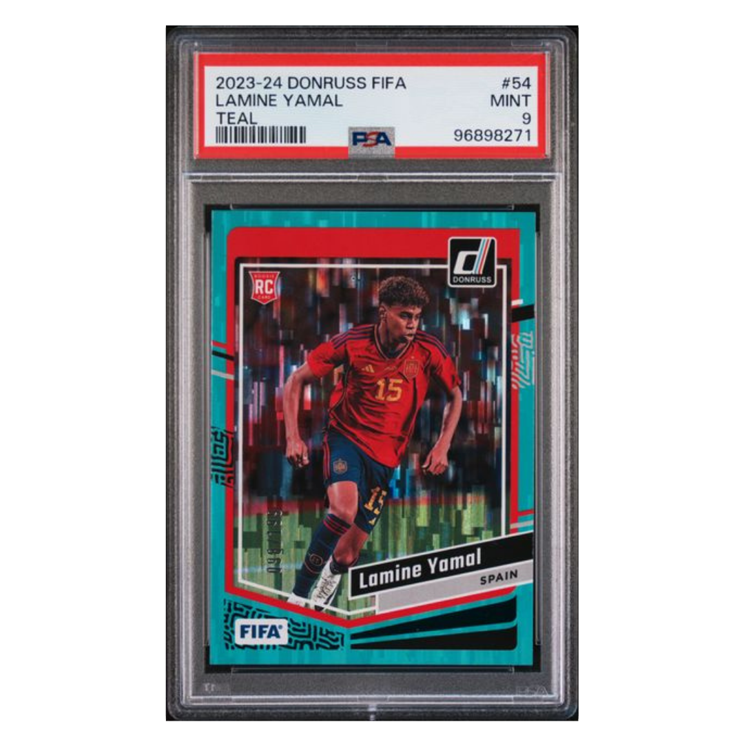 Lamine Yamal PSA 9 2023-24 Donruss FIFA Teal Rookie RC /199 Card #54