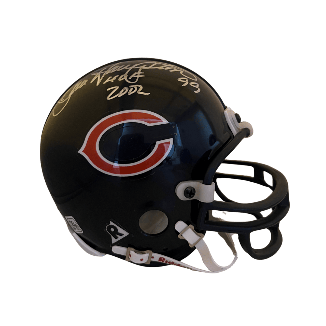 Dan Hampton Chicago Bears Autographed Mini Speed Helmet with Inscription - JSA COA