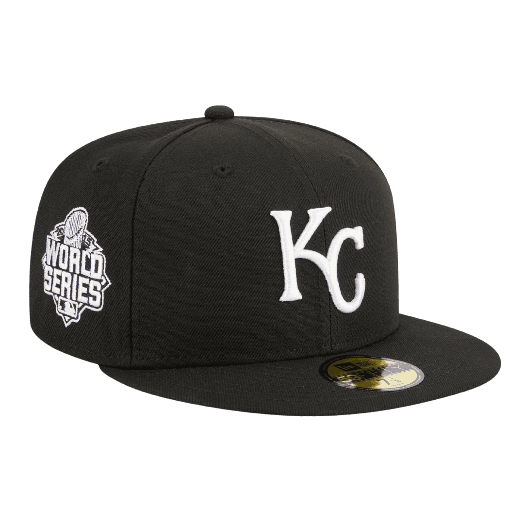 Kansas City Royals 2015 World Series Side Patch New Era Black/White 59FIFTY Fitted Hat