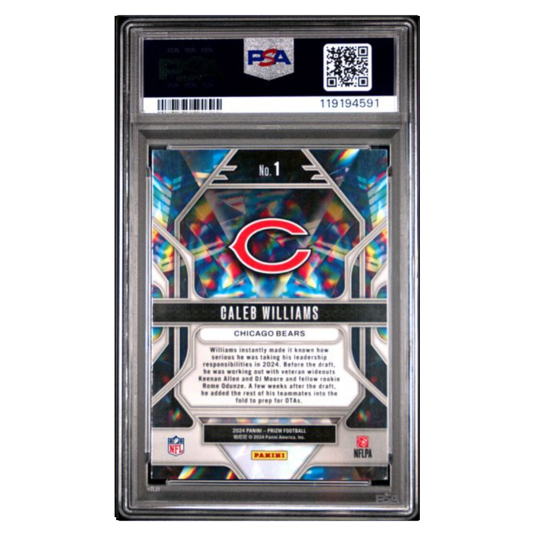 Caleb Williams PSA 10 2024 Panini Prizm Prizmatic Rookie RC Card #1