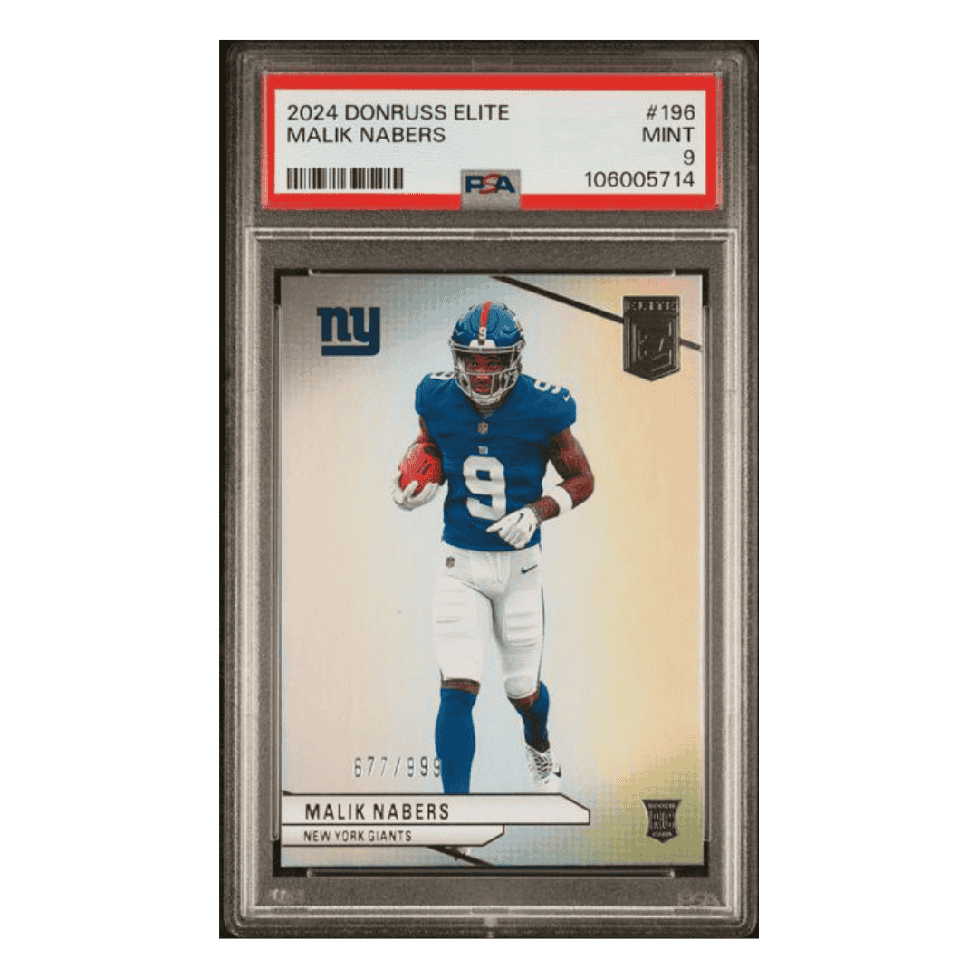 Malik Nabers PSA 9 2024 Panini Donruss Elite Rookie RC #d/999 Card #196