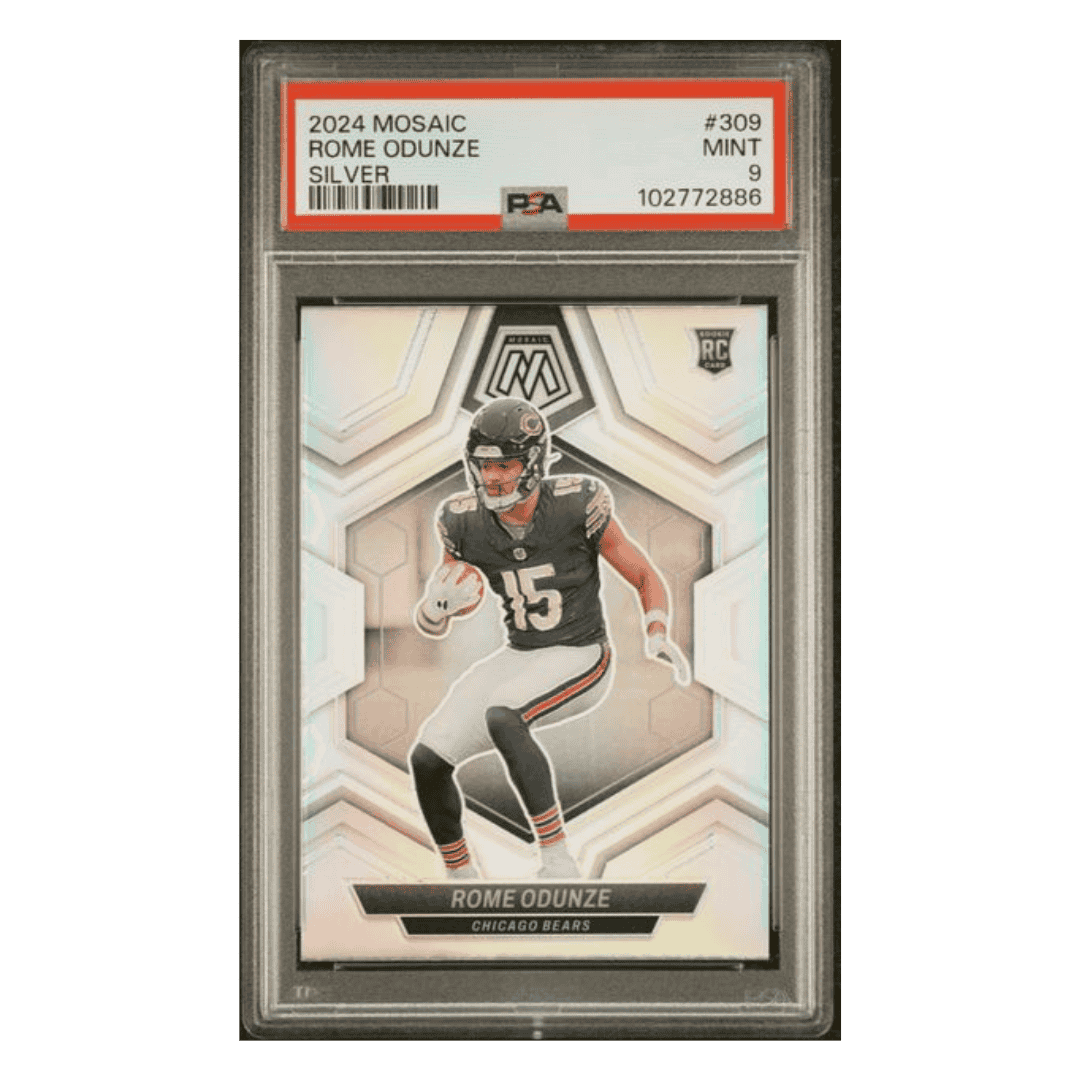 Rome Odunze PSA 9 2024 Panini Mosaic Silver Rookie RC Card #309
