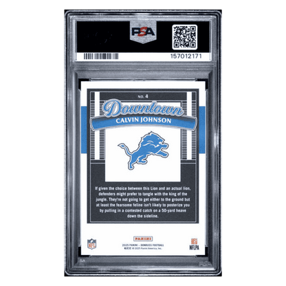 Calvin Johnson PSA 10 2025 Panini Donruss Downtown Card #4