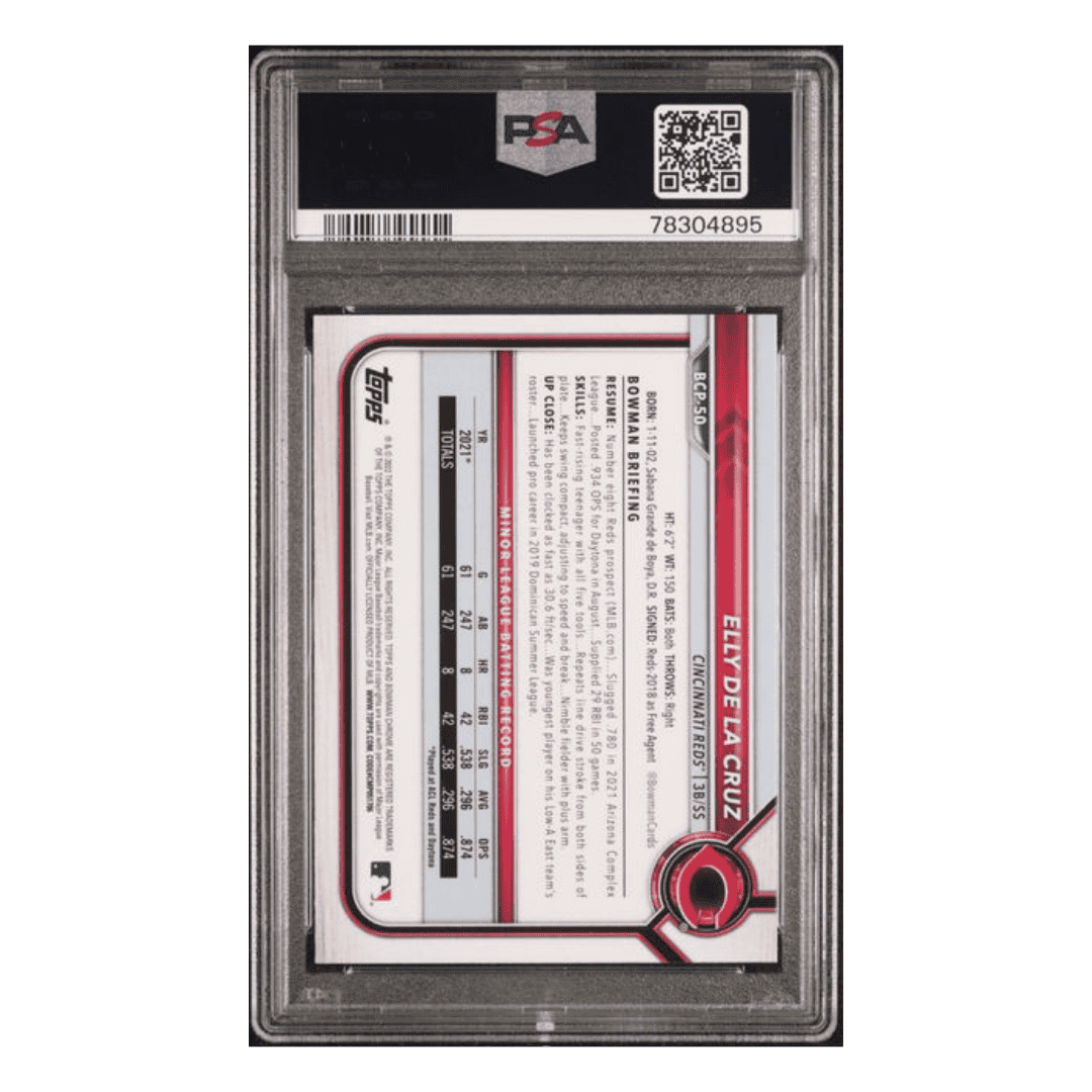 Elly De La Cruz PSA 10 2022 Bowman Chrome Prospects Card #BCP50