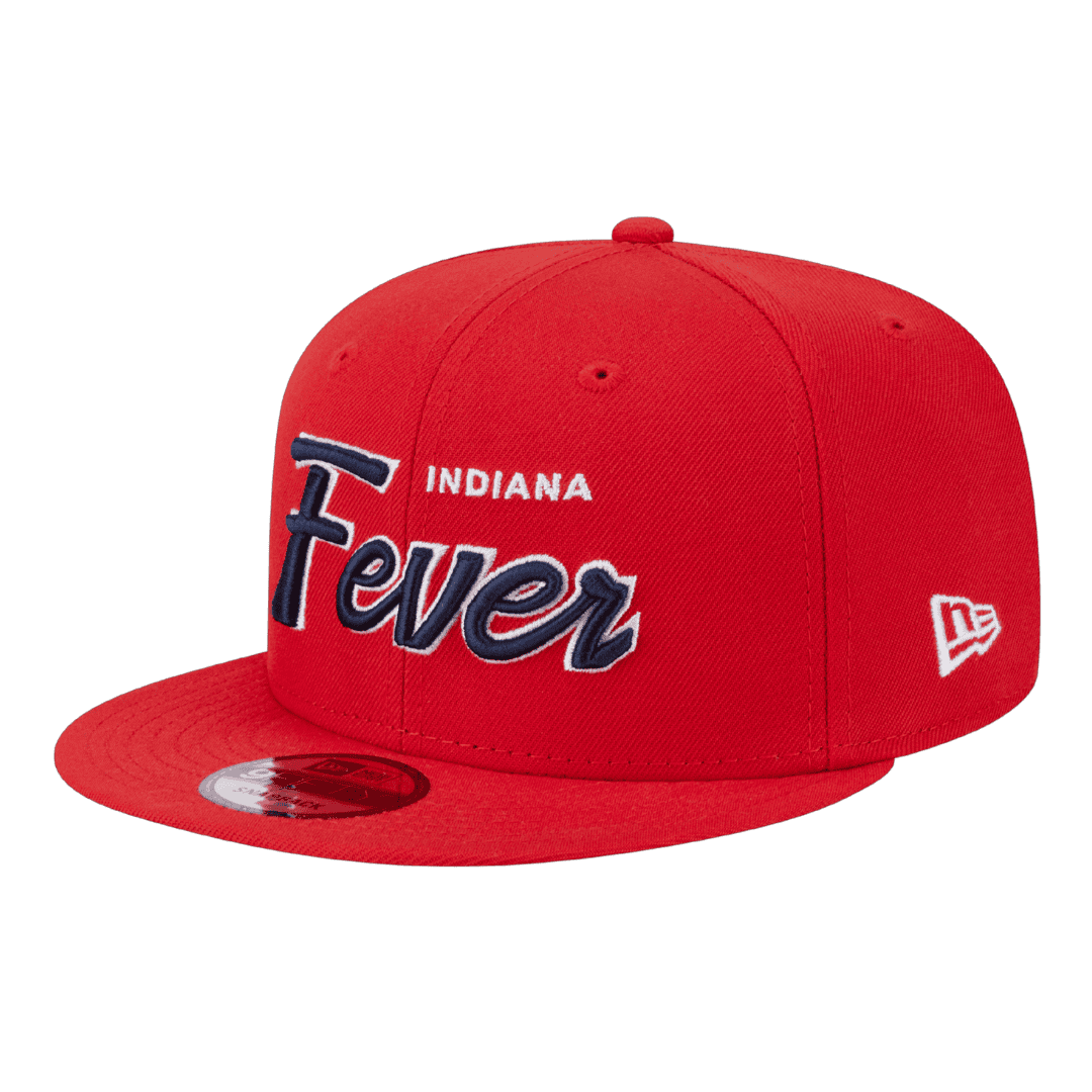 Indiana Fever Script Logo New Era Red 9FIFTY Adjustable Snapback Hat