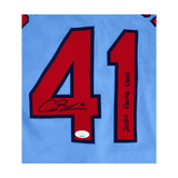 Alec Burleson St Louis Cardinals Autographed Game Used Baby Blue Jersey w/ Inscription - JSA COA