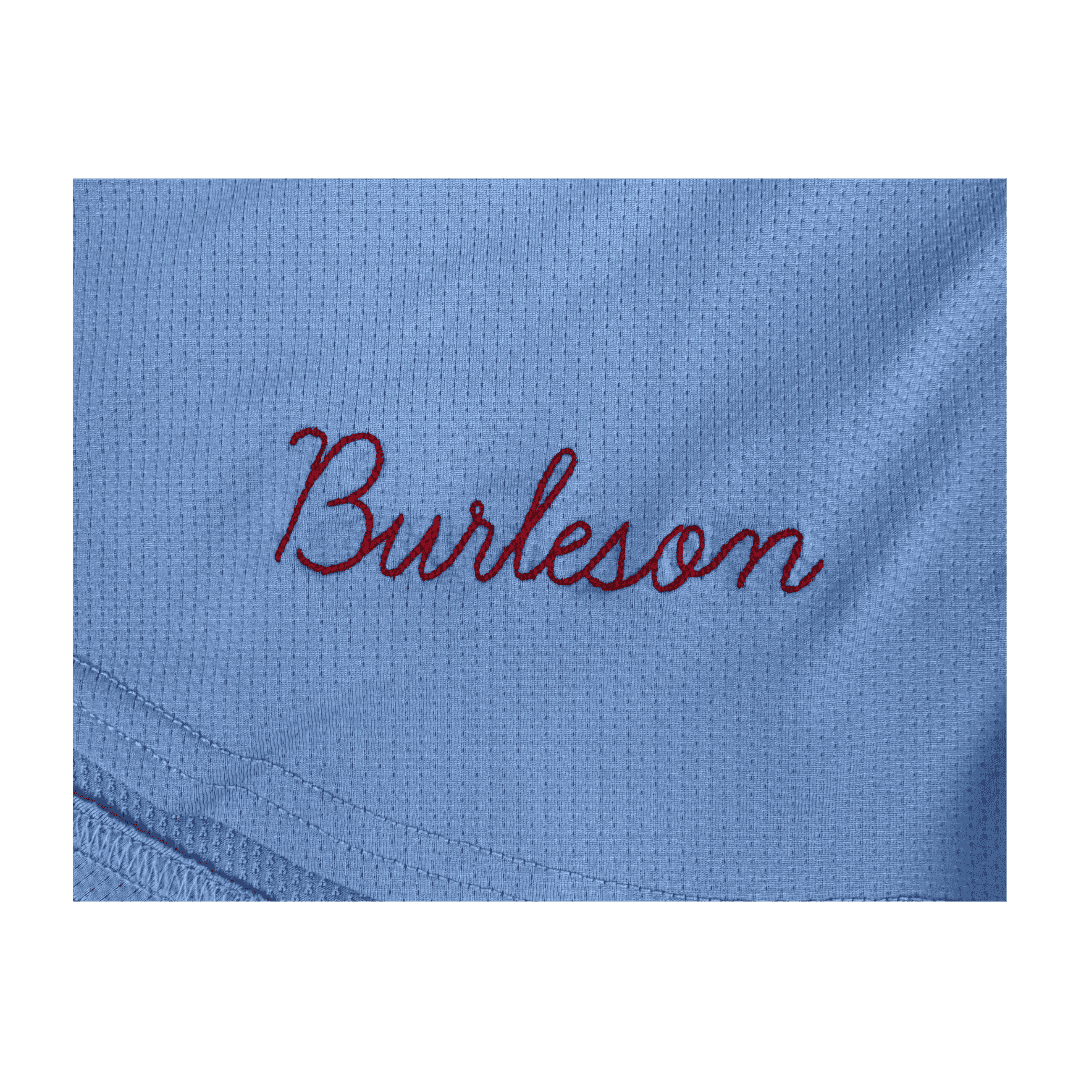 Alec Burleson St Louis Cardinals Autographed Game Used Baby Blue Jersey w/ Inscription - JSA COA