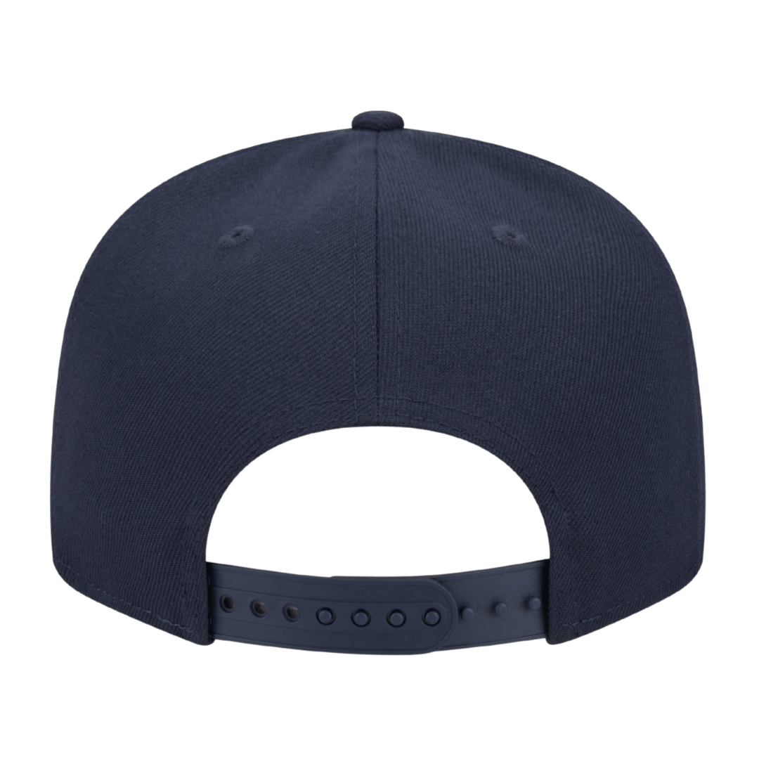 Chicago Bears Script Logo Bear Head Side Patch New Era Navy 9FIFTY Adjustable Snapback Hat