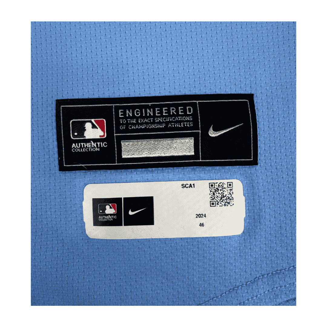 Alec Burleson St Louis Cardinals Autographed Game Used Baby Blue Jersey w/ Inscription - JSA COA