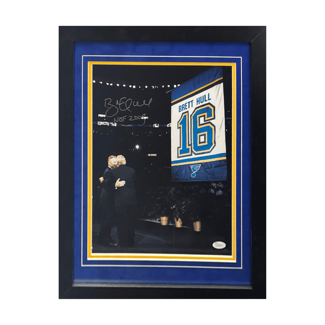 Brett Hull St Louis Blues Autographed Framed 11x14 with Inscription - JSA COA