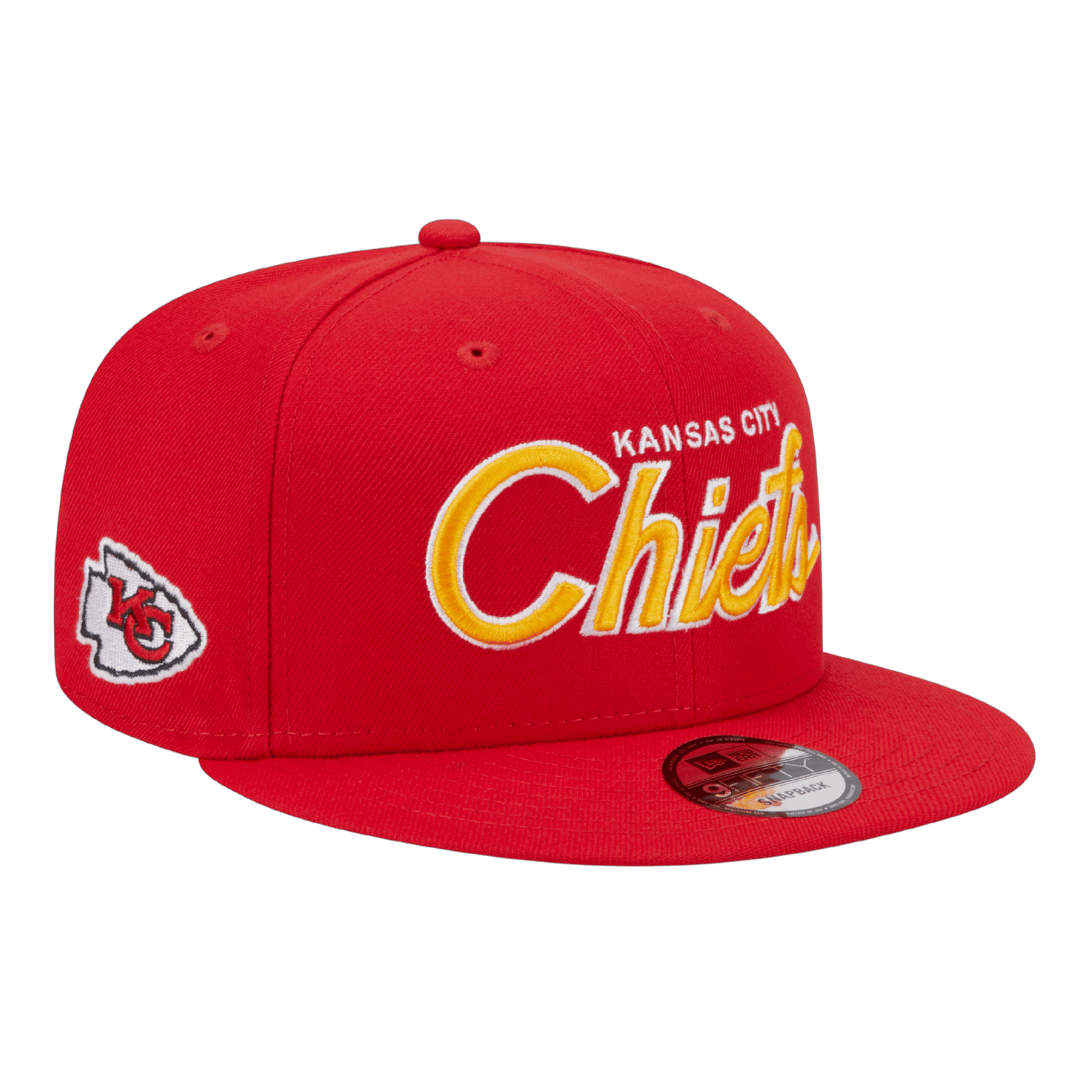 Kansas City Chiefs Script Logo New Era Red 9FIFTY Adjustable Snapback Hat