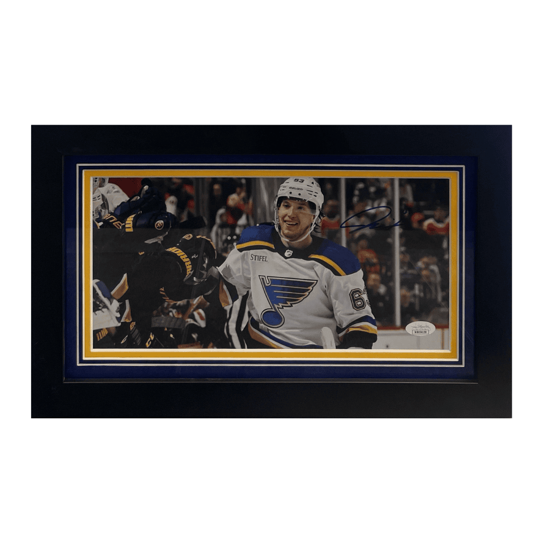 Jake Neighbours St Louis Blues Autographed Framed 6x12 Panoramic - JSA COA