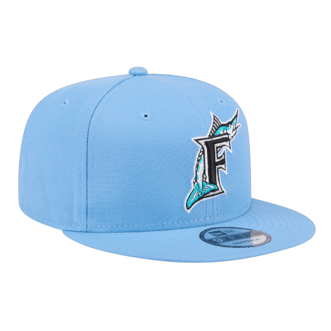 Florida Marlins New Era Baby Blue 9FIFTY Adjustable Snapback Hat