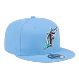 Florida Marlins New Era Baby Blue 9FIFTY Adjustable Snapback Hat