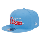Houston Oilers Script Logo New Era Baby Blue 9FIFTY Adjustable Snapback Hat