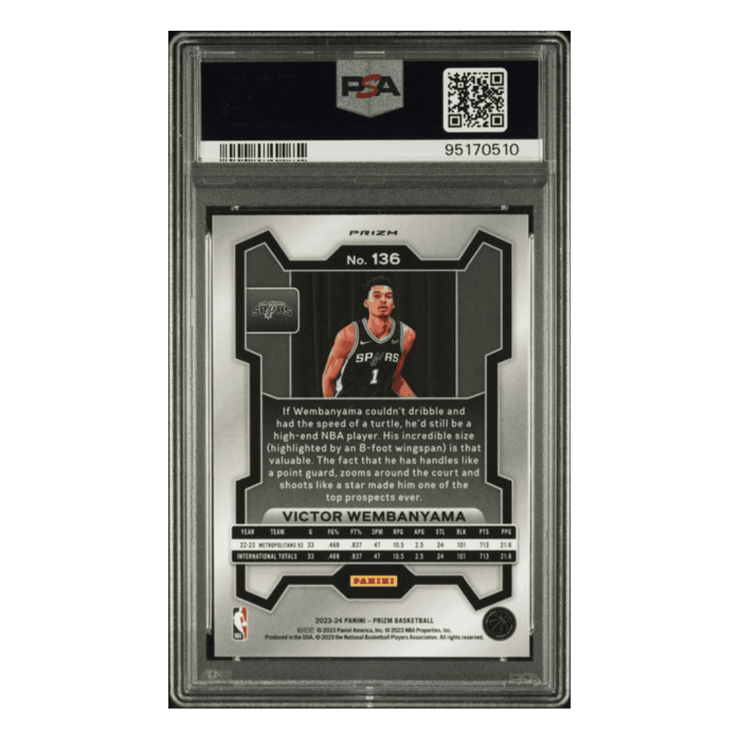 Victor Wembanyama PSA 9 2023 Panini Prizm Hyper Prizm Card #136