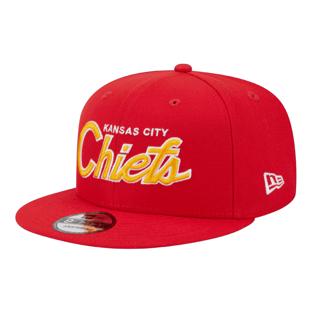 Kansas City Chiefs Script Logo New Era Red 9FIFTY Adjustable Snapback Hat