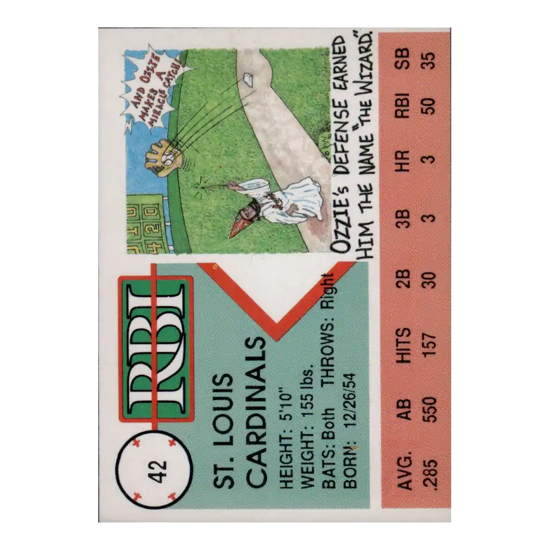 1992 RBI Magazine #42 Ozzie Smith - Back
