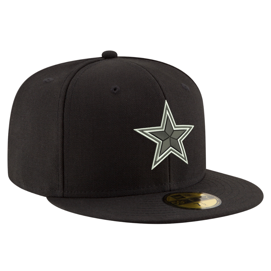 Dallas Cowboys Black & White Logo New Era 59FIFTY Fitted Hat