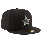 Dallas Cowboys Black & White Logo New Era 59FIFTY Fitted Hat
