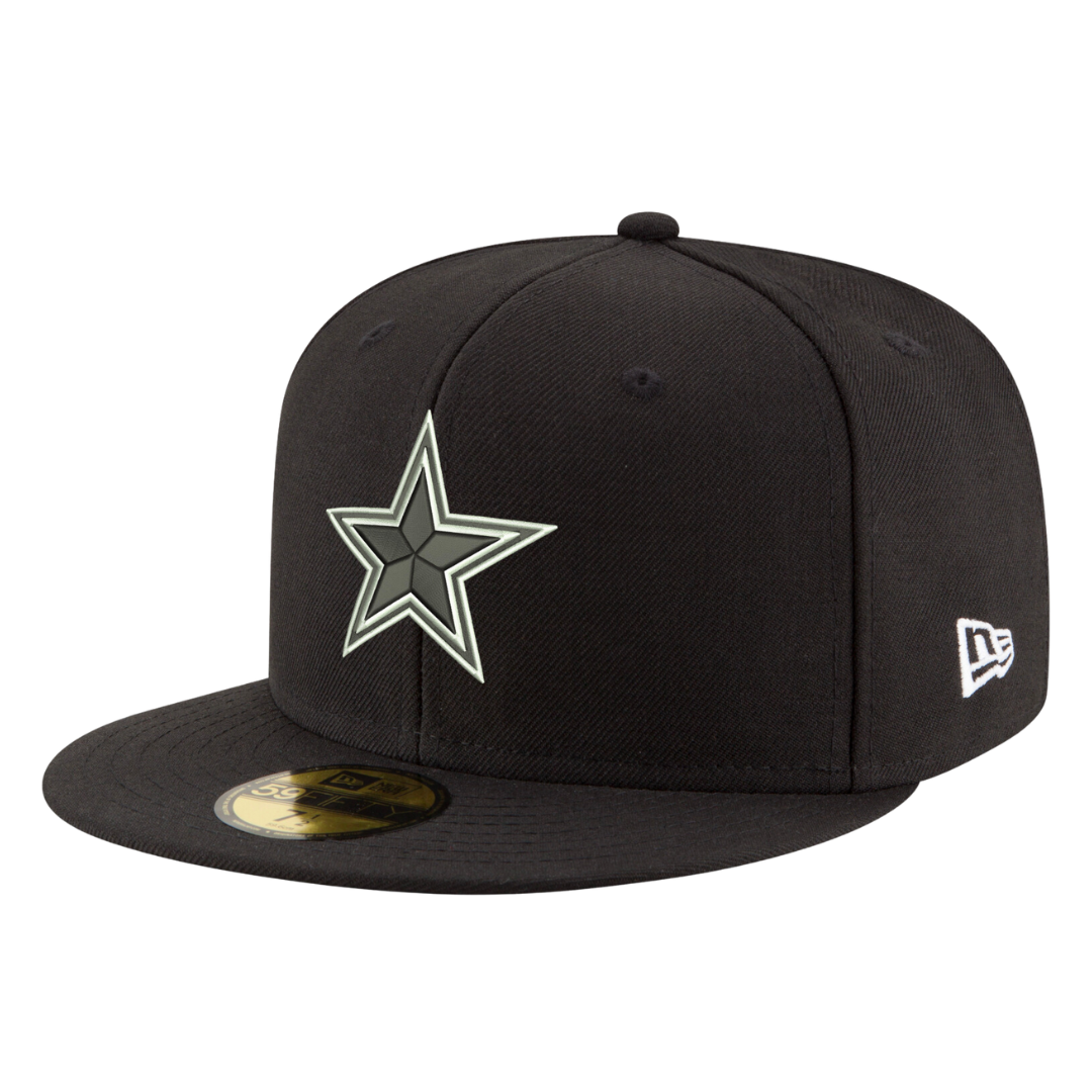 Dallas Cowboys Black & White Logo New Era 59FIFTY Fitted Hat