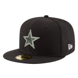Dallas Cowboys Black & White Logo New Era 59FIFTY Fitted Hat