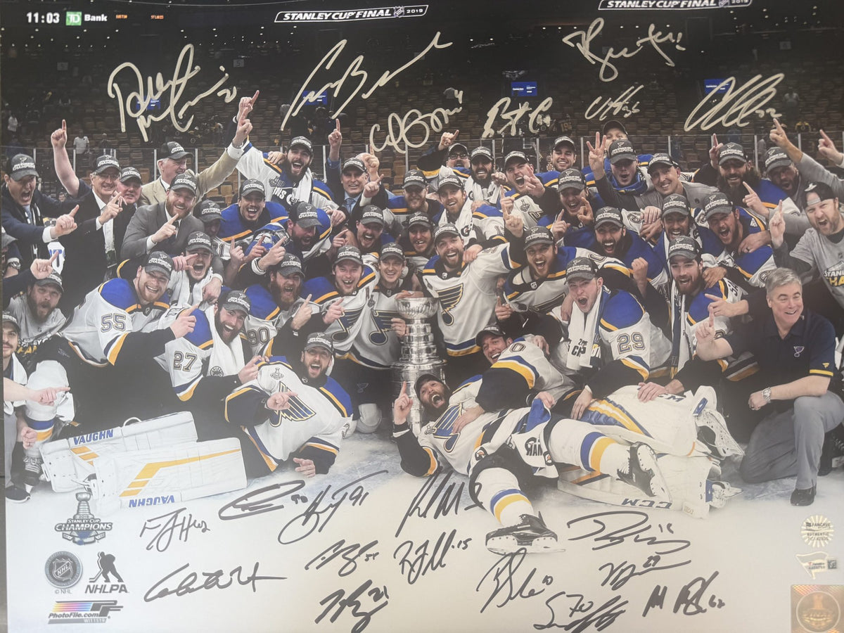 2019 St. Louis Blues Stanley Cup team signed photo - 20 autographs
