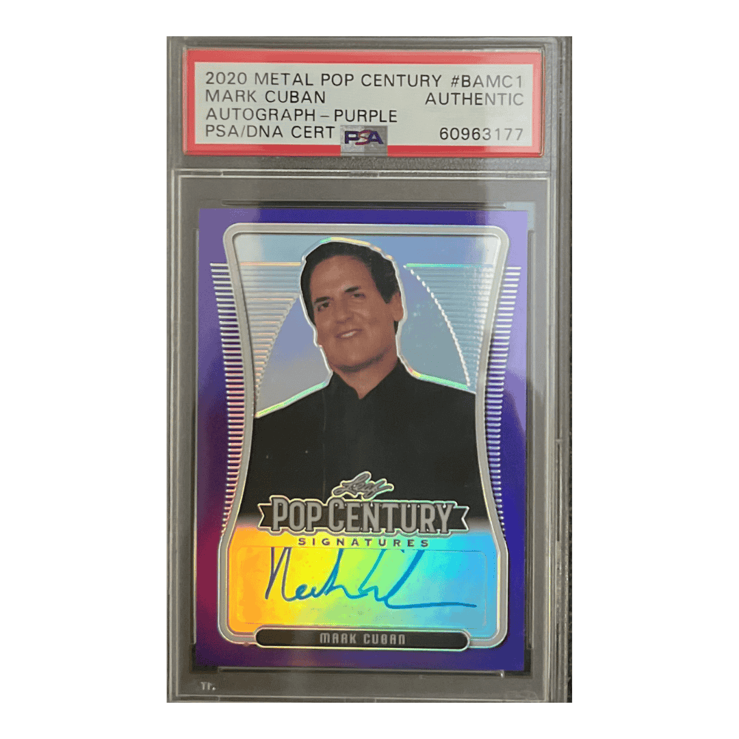 Mark Cuban PSA Auto 2020 Metal Pop Century Autograph - Purple Card #BAMC1