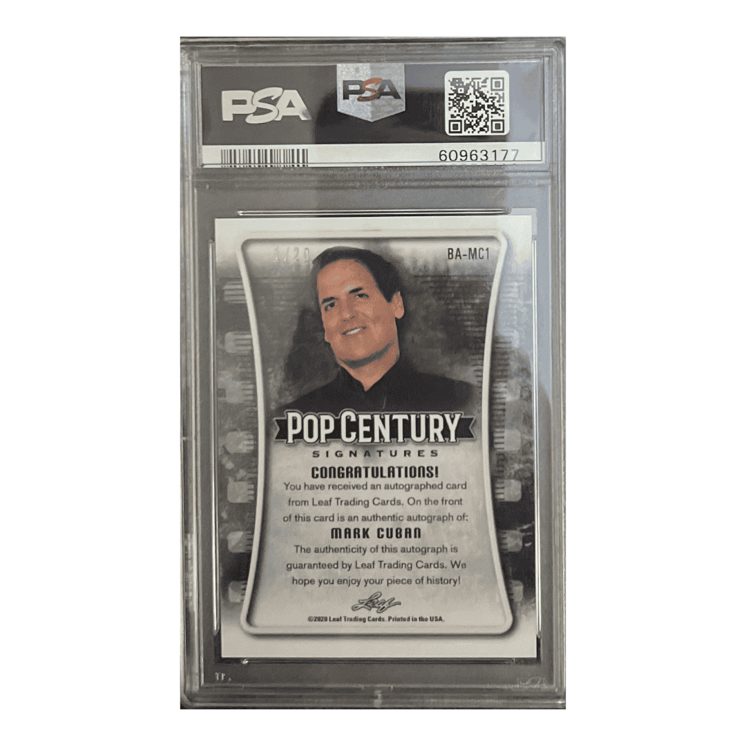 Mark Cuban PSA Auto 2020 Metal Pop Century Autograph - Purple Card #BAMC1
