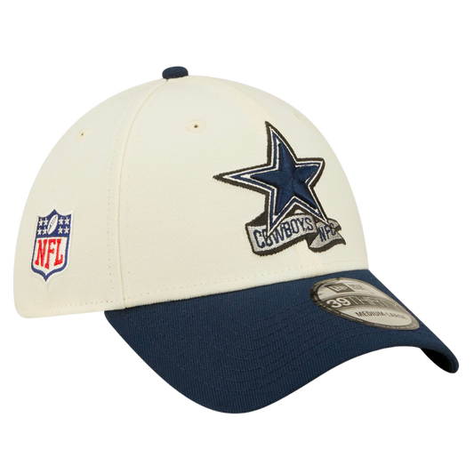 Dallas Cowboys Cream/Navy 2022 Sideline 39THIRTY Flex Hat