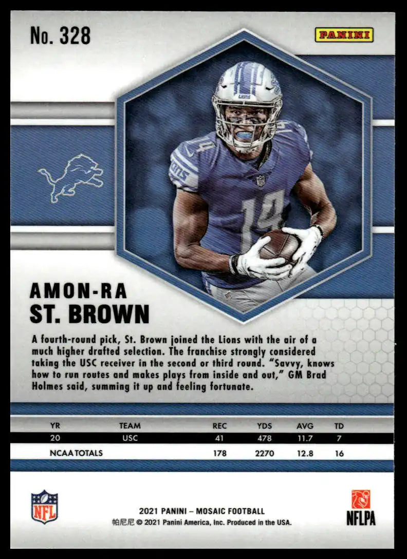 2021 Panini Mosaic #328 Amon-Ra St. Brown