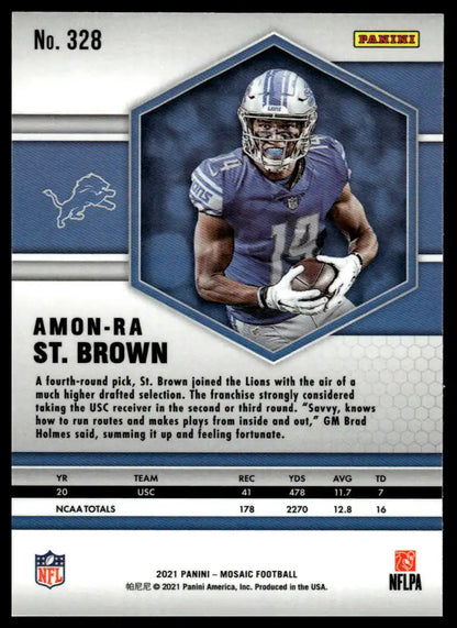 2021 Panini Mosaic #328 Amon-Ra St. Brown