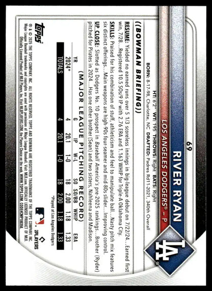 2025 Bowman - River Ryan - Baseball #69