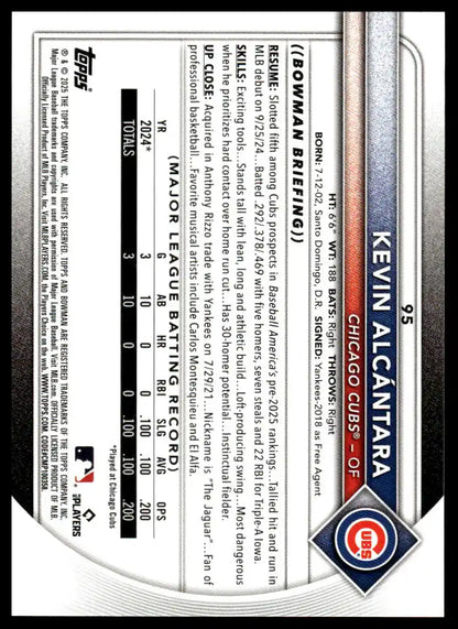 2025 Bowman - Kevin Alcántara - Baseball #95