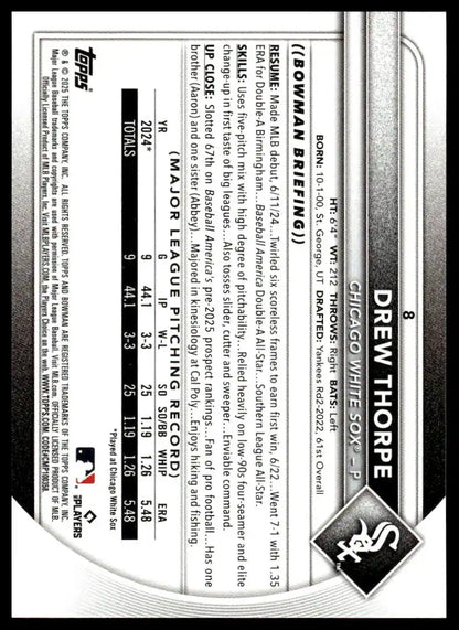 2025 Bowman - Drew Thorpe - Baseball #8