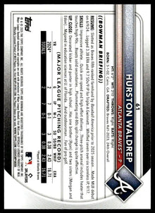 2025 Bowman - Hurston Waldrep Bowman Chrome Red Rookie Logo - Baseball #61