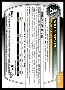 2025 Bowman - Will Simpson Prospects - Baseball #BP-35