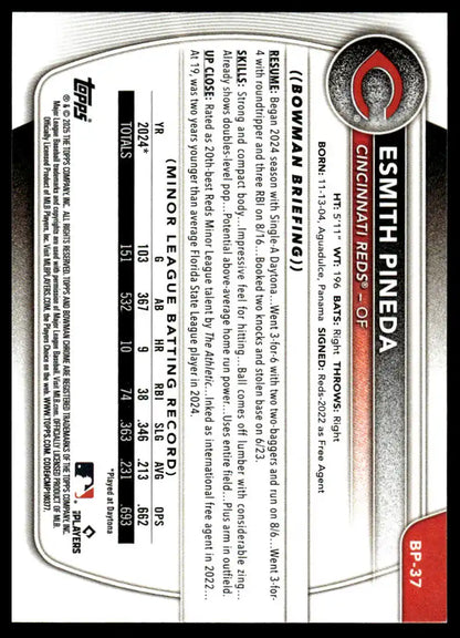 2025 Bowman - Esmith Pineda Prospects - Baseball #BP-37