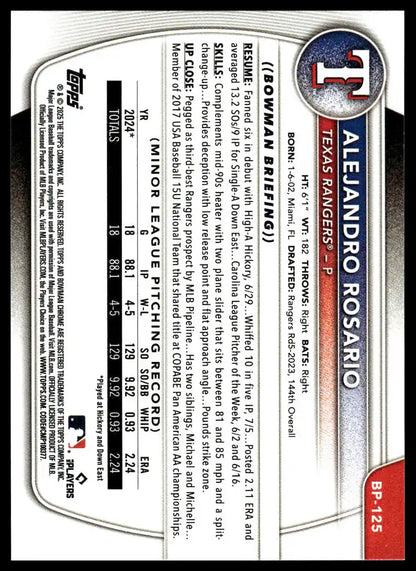 2025 Bowman - Alejandro Rosario Prospects - Baseball #BP-125