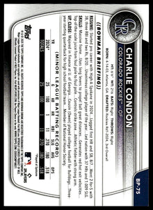 2025 Bowman - Charlie Condon Prospects - Baseball #BP-75