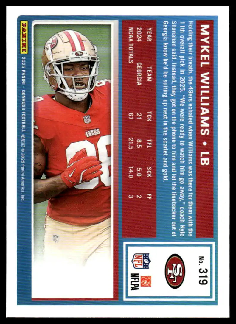2025 Donruss - Mykel Williams Press Proofs Purple - Football #319