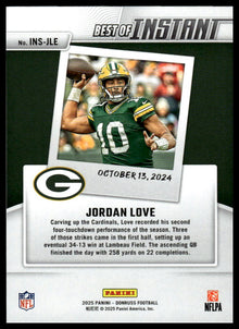 2025 Donruss - Jordan Love Best of Instant - Football #INS-JLE