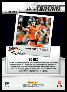 2025 Donruss - Bo Nix Best of Instant - Football #INS-BNX